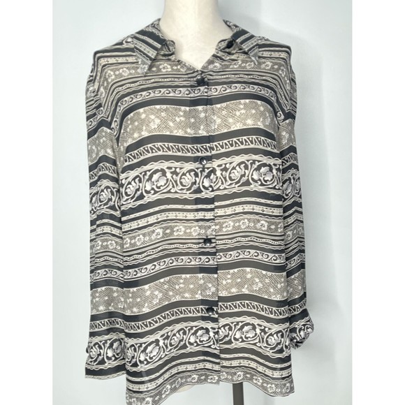 Vintage Perceptions by Irene B Blouse Button Up Tunic Top Size 14 - Picture 1 of 10